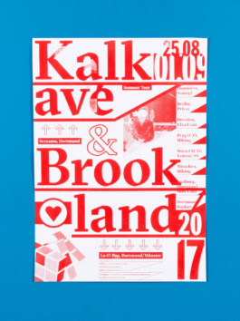 Plakat mit rotem Siebdruck