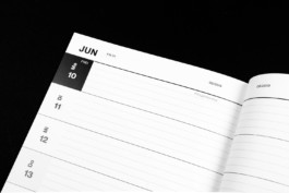 Closeup des Hochschulkalenders von einer Wochenseite